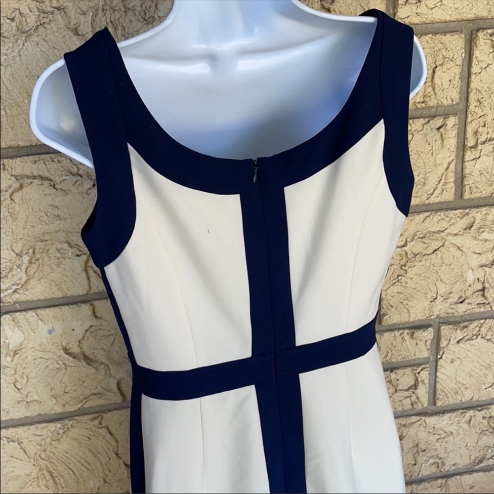 Ellen Tracy Dress Navy Blue & Ivory Size 6 Casual career Formal - Picture 7 of 12